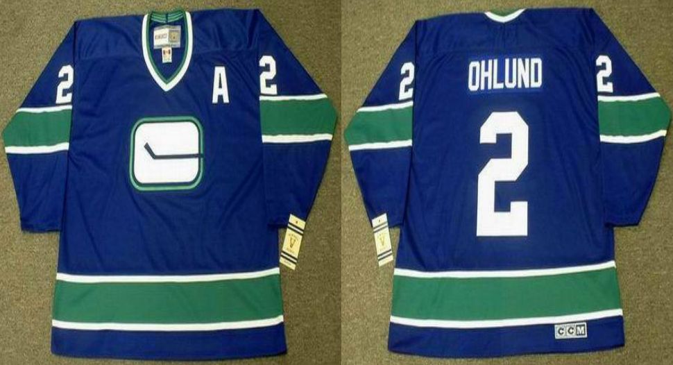 2019 Men Vancouver Canucks #2 Ohlund Blue CCM NHL jerseys->vancouver canucks->NHL Jersey